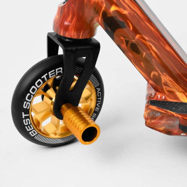 Самокат трюковий Best Scooter BS-77225 (4) HIC-система, ПЕГИ, алюмінієвий диск та дека з ПРИНТОМ, колеса PU, d = 110мм, ширина керма - 60 см, в коробці