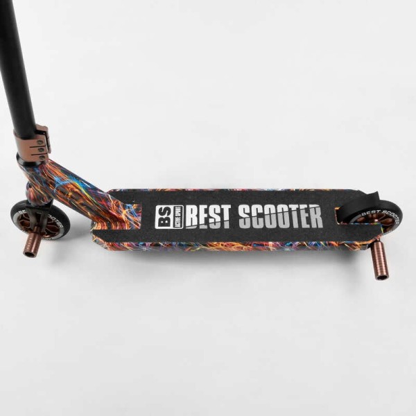 Самокат трюковий Best Scooter BS-77350 (4) HIC-система, ПЕГИ, алюмінієвий диск та дека з ПРИНТОМ, колеса PU, d = 110мм, ширина керма - 60 см, в коробці
