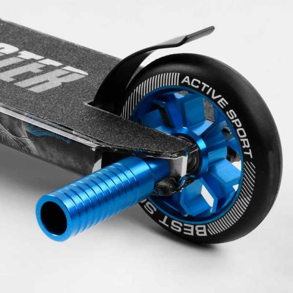 Самокат трюковий Best Scooter BS-77566 (4) HIC-система, ПЕГИ, алюмінієвий диск та дека з ПРИНТОМ, колеса PU, d = 110мм, ширина керма - 60 см, в коробці