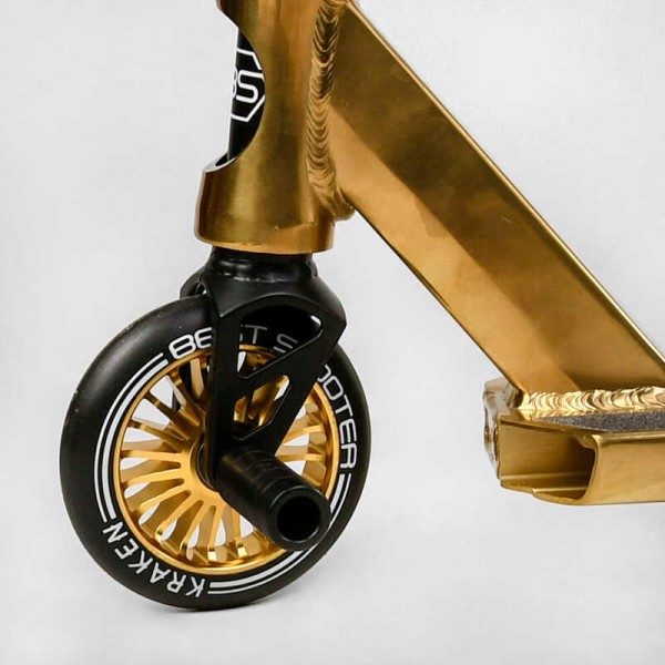 Самокат трюковий KR-93091 Best Scooter (4) Kraken HIC-система, ПЕГИ, алюмінієвий диск та дека, АНОДОВАНИЙ, колеса PU 110 мм, ширина керма 58 см