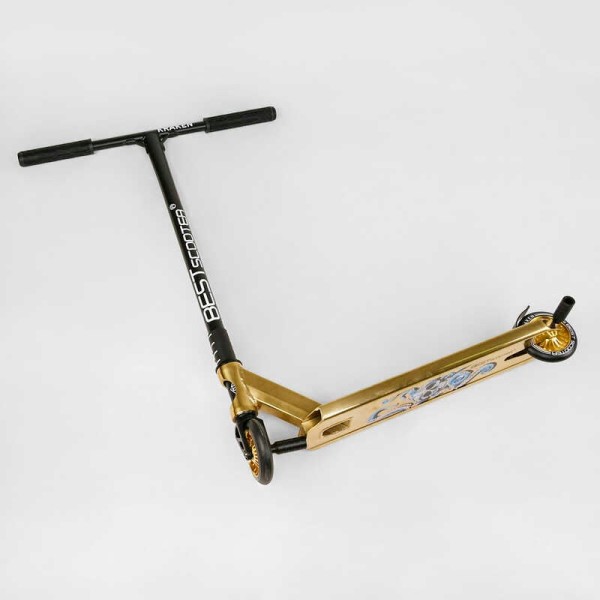 Самокат трюковий KR-93091 Best Scooter (4) Kraken HIC-система, ПЕГИ, алюмінієвий диск та дека, АНОДОВАНИЙ, колеса PU 110 мм, ширина керма 58 см