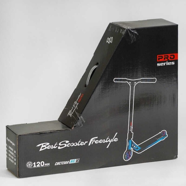 Самокат трюковий N- 43005 "Best Scooter" (2) "Freestyle", HIC-система, ПЕГИ, алюмінієвий диск та дека, колеса PU, d=120мм, ширина керма 58 см