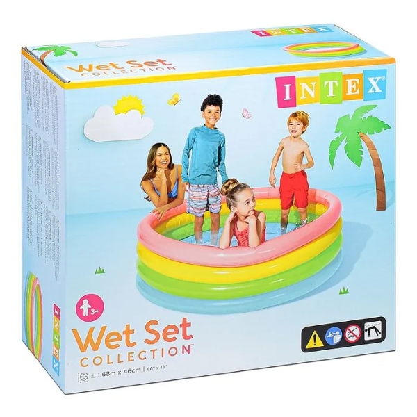 Intex Басейн 56441 NP "Веселка" (6) 4 кільця, розміром 168-45см, обсяг: 780л при наповненні 80, від 3 років