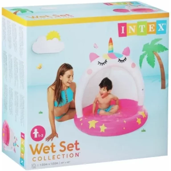 Intex Басейн 58438 NP (6) "Єдиноріг", 102х102 см, об'єм - 45 л, від 2 років, вага 7.33 кг