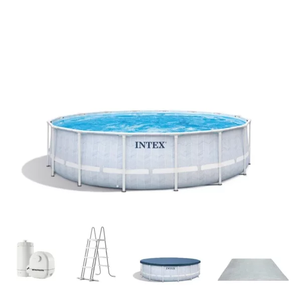 Intex Басейн каркасний 26746 488х122см (5 678 л/год, драбина, тент, підстилка), об'єм - 19156 л