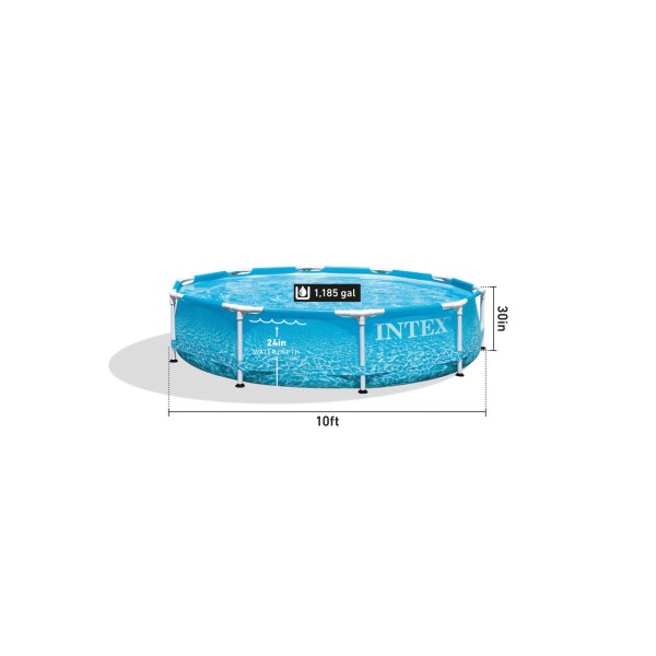 Intex Бассейн каркасный 28206 NP круглый, диаметр 305см, высота 76см, объем 4485л, в коробке