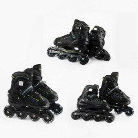 Ролики 5962-15 L розмір 39-42 (6) колеса PU, d – 7.6 см, устілка 24-27 см, алюмінієва рама, підсвічування коліс, підшипник ABEC-7, У СУМЦІ
