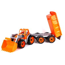 Игрушка Трактор с прицепом и подвижным ковшом 3688 Оранжевый