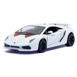 Машинка металлическая Kinsmart Lamborghini Sesto Elemento 1:38 (инерционная, белая) KT5359W