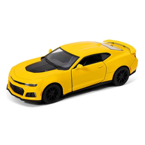 Машинка металлическая Kinsmart 1:38 2017 Chevrolet Camaro ZL1 KT5399W инерционная, двери открываются / Желтый