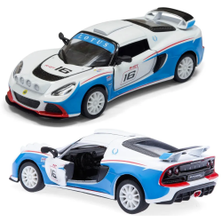 Машинка металлическая инерционная Kinsmart 1:32 2012 Lotus Exige R-GT (Лотус) KT5362W / Бело-голубой