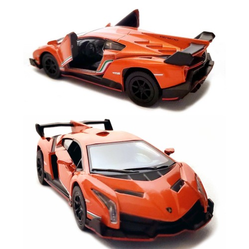 Машинка металлическая Kinsmart 1:36 Lamborghini Veneno KT5367W (Оранжевый)
