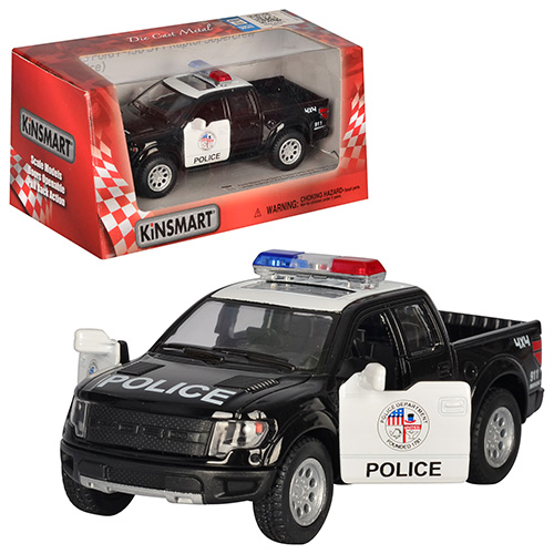 Машинка металева Kinsmart 1:46 2013 Ford F-150 SVT Raptor Police KT5365WP інерційна, двері та багажник відчиняються