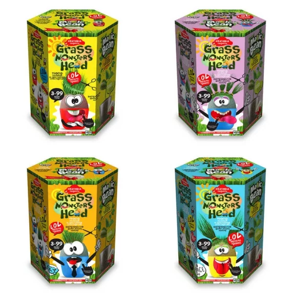 гр Набір творчості "Grass monsters head" GMH-01-01U,02U,03U...08U УКР. (8) "Danko Toys"