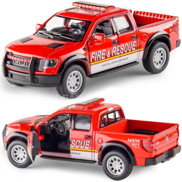 Машинка металева Kinsmart 1:46 2013 Ford F-150 SVT Raptor (Пожежна) KT5365WPR