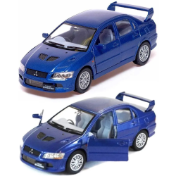 Машинка металлическая Kinsmart 1:36 "Mitsubishi Lancer Evolution VII" KT5052W инерционная, дверь открывается / Синий