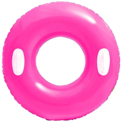 Надувной круг INTEX 76см "Глянцевый" с ручками, розовый, от 8 лет 59258