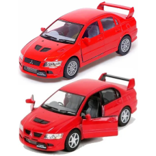 Машинка металлическая Kinsmart 1:36 "Mitsubishi Lancer Evolution VII" KT5052W инерционная, дверь открывается / Красный