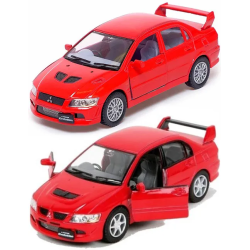 Машинка металлическая Kinsmart 1:36 "Mitsubishi Lancer Evolution VII" KT5052W инерционная, дверь открывается / Красный