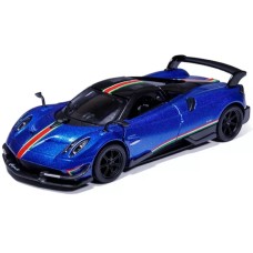 Машинка металлическая Kinsmart 1:38 2016 Pagani Huayra BC инерционная, дверь открывается KT5400WF / Синий с принтом