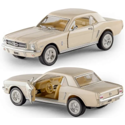 Машинка металлическая Kinsmart 1:36 Ford Mustang инерционная, двери открываются KT5351W / Светло-бежевый