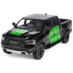 Машинка металлическая Kinsmart 1:46 Dodge RAM 1500 Livery Edition 2019 (инерционная, двери открываются, черная KT5413WF)