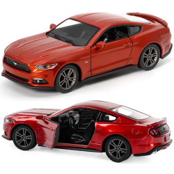 Масштабная модель Ford Mustang GT 2015 Kinsmart 1:38, инерционный механизм, KT5386W Оранжевый