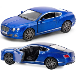 Машинка металлическая Kinsmart 1:38 Bentley Continental GT 2012 (инерционная, двери открываются, синяя KT5369W)