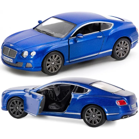 Машинка металева Kinsmart 1:38 Bentley Continental GT 2012 (інерційна, двері відчиняються, синя KT5369W)