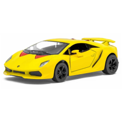 Машинка металлическая Kinsmart Lamborghini Sesto Elemento 1:38 (инерционная, жёлтая) KT5359W