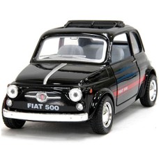 Машинка металлическая Kinsmart 1:24 Fiat 500 1957 инерционная, двери открываются, черная, KT5004W