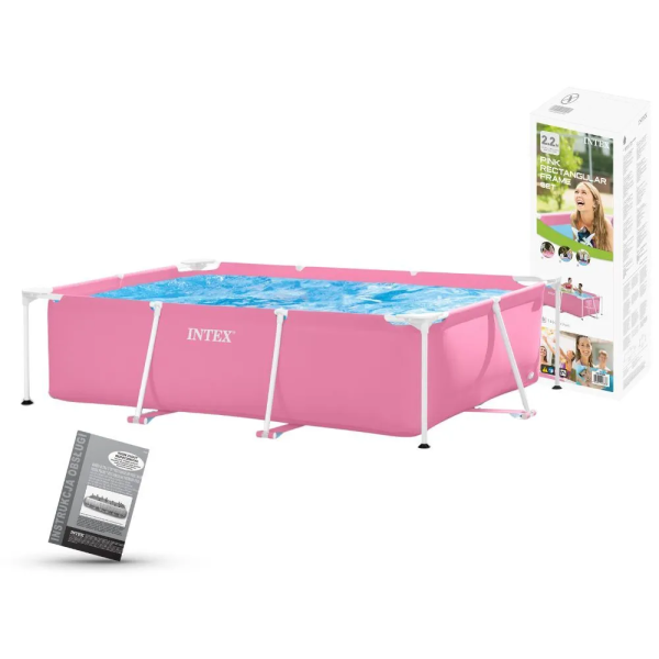 Басейн Intex 28266NP каркасний прямокутний 220×150×60 см, рожевий, 1662 л