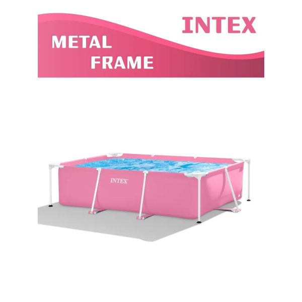 Басейн Intex 28266NP каркасний прямокутний 220×150×60 см, рожевий, 1662 л