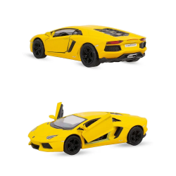 Металева машинка Kinsmart 1:36 Matte Lamborghini Aventador LP700-4, інерційна, жовта, KT5370W