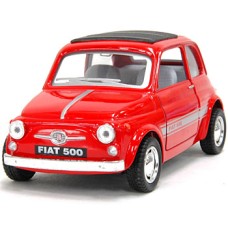 Машинка металлическая Kinsmart 1:24 Fiat 500 1957 инерционная, двери открываются, красная, KT5004W