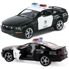 Машинка металева Kinsmart 1:38 Ford Mustang GT Police інерційна, двері відчиняються KT5091WP