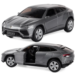 Машинка металлическая Kinsmart 1:38 Lamborghini Urus KT5368W инерционная, двери открываются / Серый