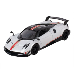 Машинка металлическая Kinsmart 1:38 2016 Pagani Huayra BC инерционная, дверь открывается KT5400WF / Белый с принтом