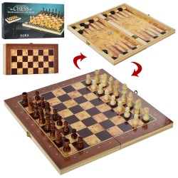 Шахи, шашки, нарди, набір 3 в 1, для дорослих та дітей 63011