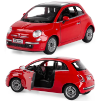 Машинка металева Kinsmart 1:28 Fiat 500 2007 інерційна, двері відчиняються / Червоний KT5345W