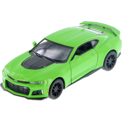 Машинка металлическая Kinsmart 1:38 2017 Chevrolet Camaro ZL1 KT5399W инерционная, дверь открывается / Зеленый