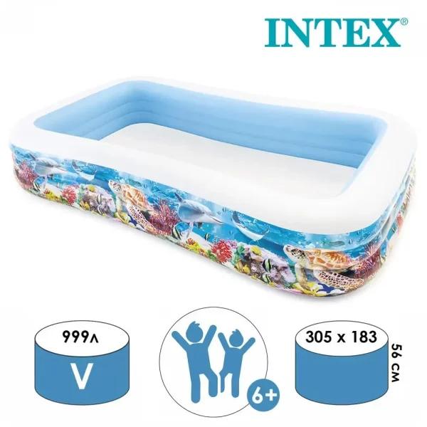 Басейн сімейний Intex 58485NP Тропічні рифи 305х183х56см  999 л. 6+