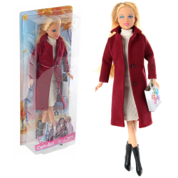Кукла Defa Lucy Осенняя коллекция в Бордовом пальто 8419-BF