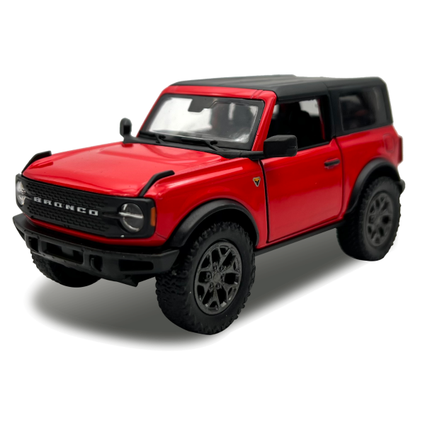 Машинка металлическая Kinsmart 1:34 2022 Ford Bronco (Hard Top) KT5438WB инерционная, дверь открывается / цвет Красный