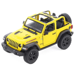 Машинка металева Kinsmart 1:34 2018 Jeep Wrangler KT5412WA інерційна, двері відчиняються / Жовтий з відкритим верхом