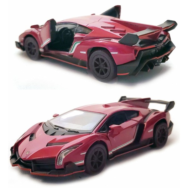 Машинка металева Kinsmart 1:36 Lamborghini Veneno KT5367W (Бордовий)