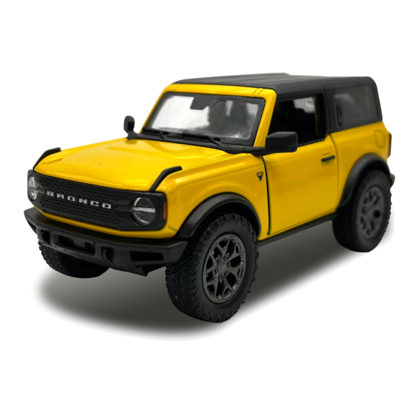 Машинка металлическая Kinsmart 1:34 2022 Ford Bronco (Hard Top) KT5438WB инерционная, двери открываются/цвет Желтый