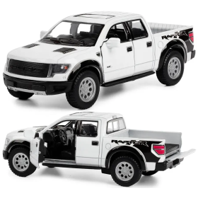 Машинка металева Kinsmart 1:46 2013 Ford F-150 SVT Raptor SuperCrew KT5365W інерційна, двері відчиняються / Білий