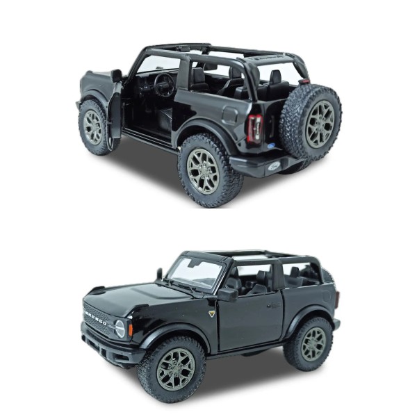 Машинка металева Kinsmart 1:34 2022 Ford Bronco (Open Top) KT5438WA інерційна, двері відчиняються / Чорний