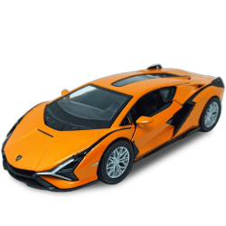 Машинка металлическая Kinsmart 1:40 2018 Lamborghini Sian FKP 37 KT5431W инерционная, двери открываются / Оранжевый